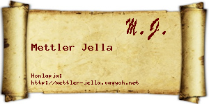 Mettler Jella névjegykártya